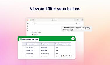 Скриншот Jotform ChatGPT App