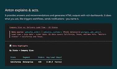 Скриншот MindsDB Anton