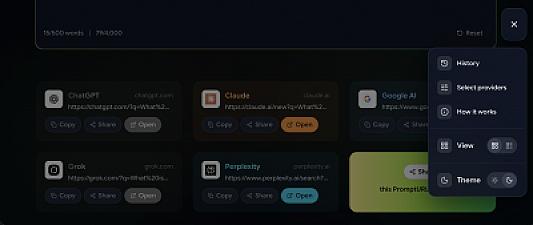 Скриншот PromptURLs