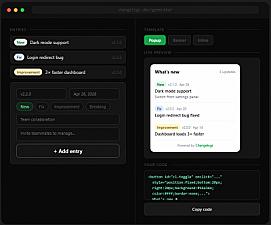 Скриншот Changelogr: Free Changelog Widget