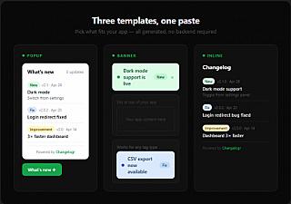 Скриншот Changelogr: Free Changelog Widget
