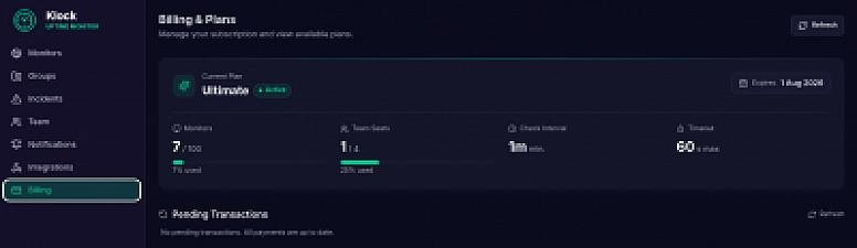 Скриншот Klock - Uptime Monitor