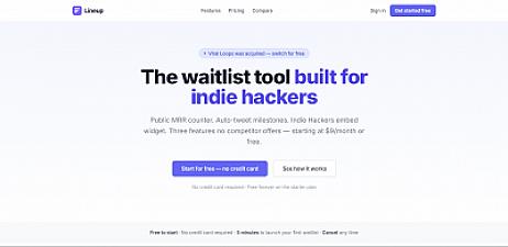 Скриншот Lineup - Waitlist Tool for Indie Hackers