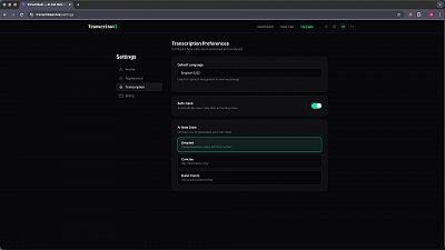 Скриншот TranscribeAI