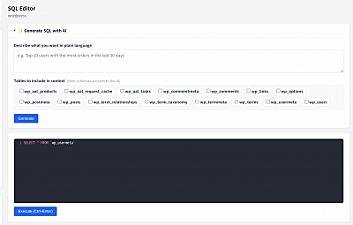 Скриншот PHP DB Admin