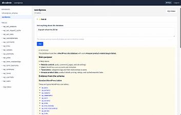 Скриншот PHP DB Admin