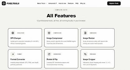 Скриншот PixelTools7 – Free Online Image Toolkit