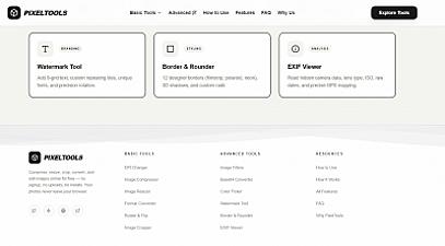 Скриншот PixelTools7 – Free Online Image Toolkit