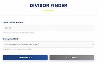 Скриншот Divisor Finder | Ease Tools
