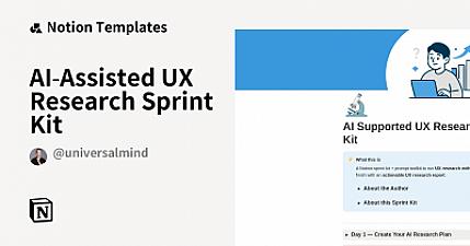 Скриншот AI‑Assisted UX Research Sprint Kit