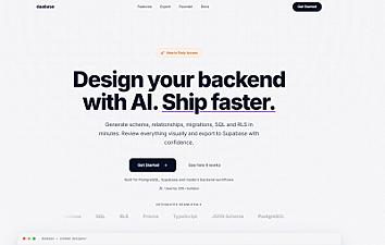 Скриншот Design production-ready database with AI