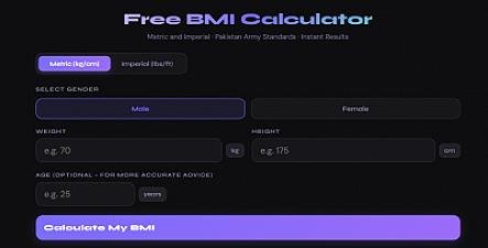 Скриншот Free BMI Calculator