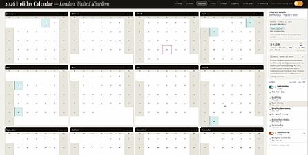Скриншот Holidace — 2026 World Holiday Calendar