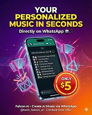 Скриншот Falcon: AI Photos & Songs on WhatsApp