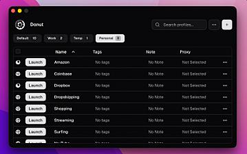 Скриншот Donut Browser