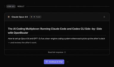 Скриншот OpenRouter Model Fusion